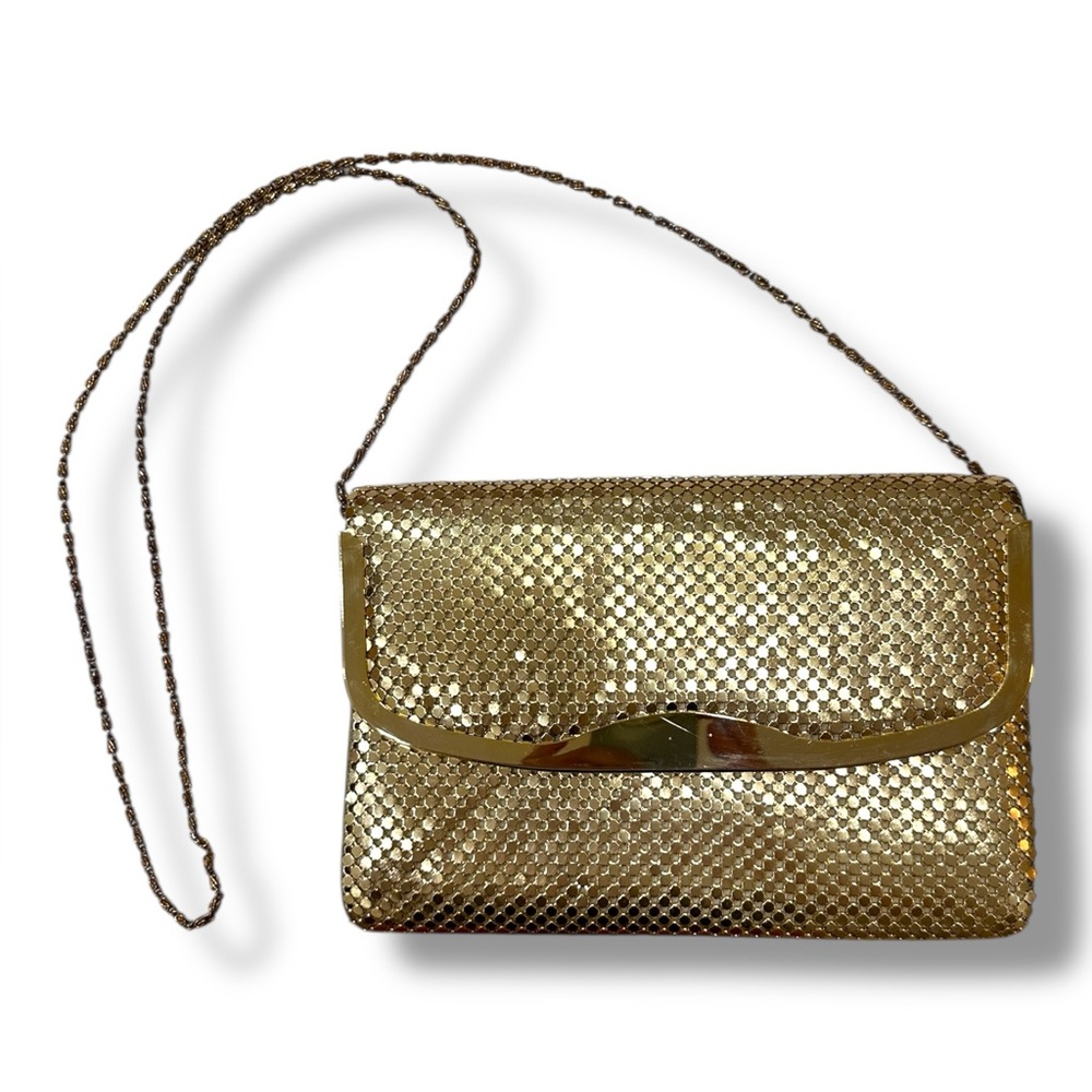 Metal Mesh Sequin Vintage Gold Purse Preppy Old Money Small Chic Crossbody VTG